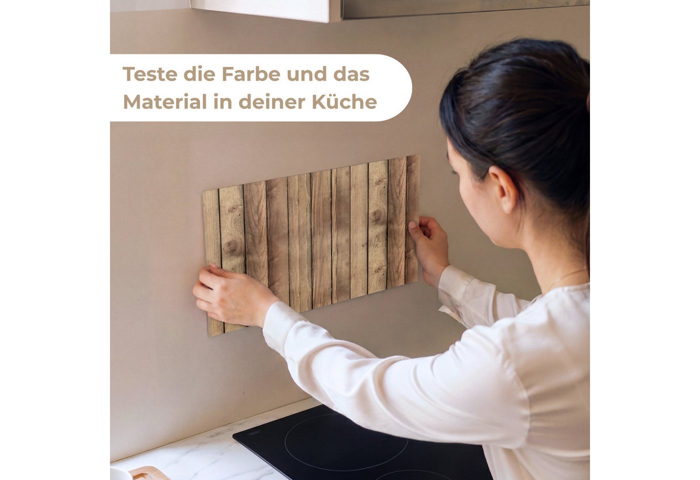 KitchenYeah Küchenrückwand Muster selbstklebend (keine Folie) Holz - Brocante - Muster, (1-tlg), Spritzschutz, Küche, Rückwand, Küchenwand, Küchenfront, 30x20 c – Bild 2 von 4