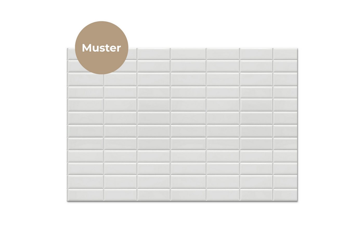 KitchenYeah Küchenrückwand Muster selbstklebend (keine Folie) Metro - Kacheln - Weiß, (1-tlg), Spritzschutz, Küche, Rückwand, Küchenwand, Küchenfront, 30x20 cm – Bild 3 von 4