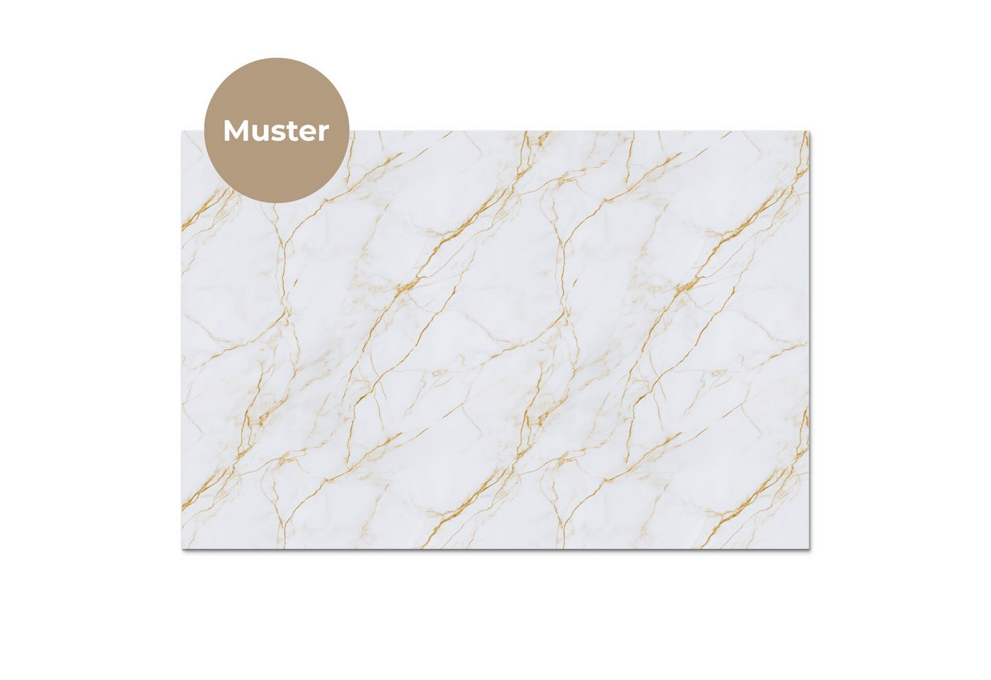 KitchenYeah Küchenrückwand Muster selbstklebend (keine Folie) Weiß - Marmor - Gold - Luxuriös, (1-tlg), Spritzschutz, Küche, Rückwand, Küchenwand, Küchenfront,  – Bild 3 von 4