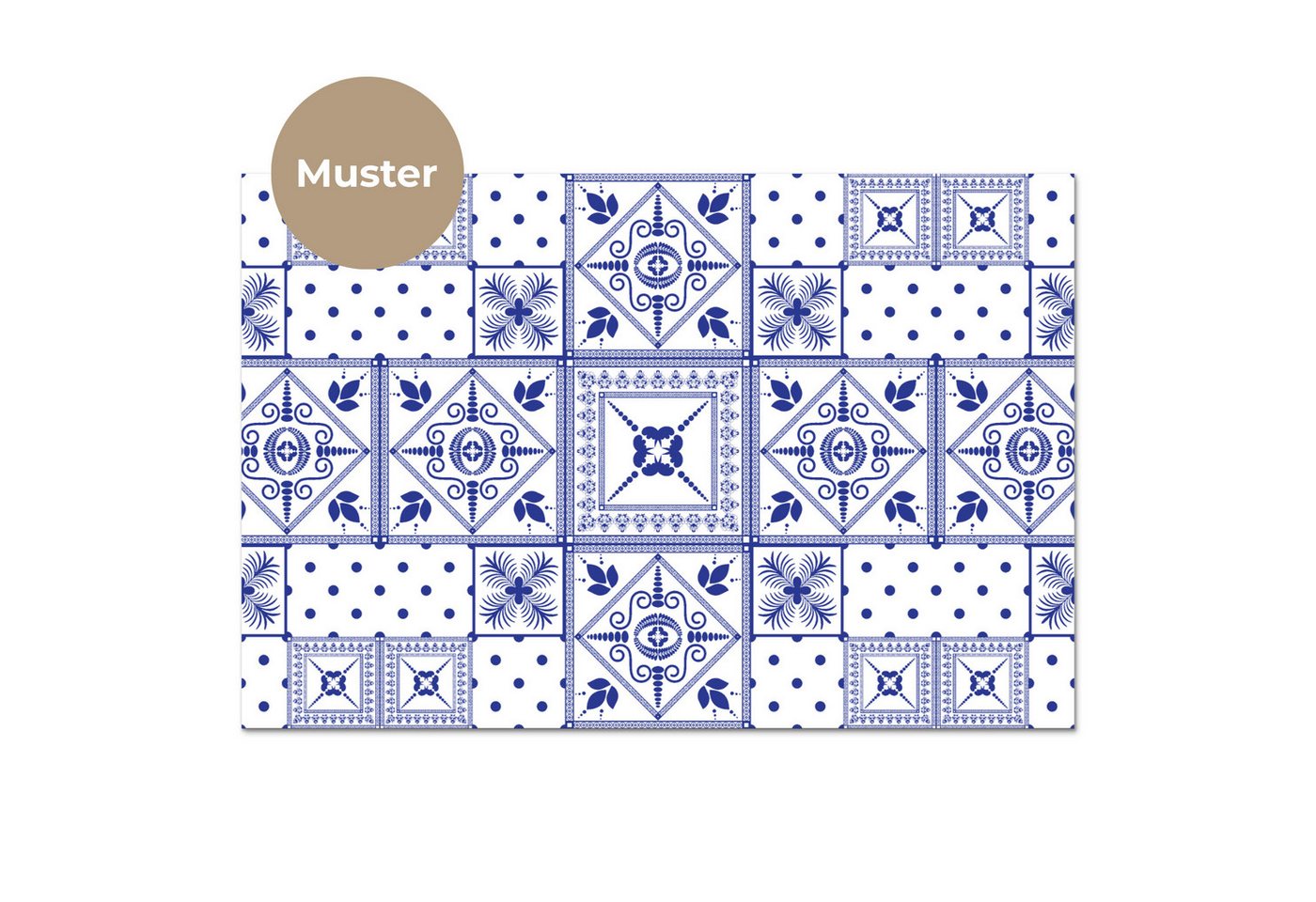 KitchenYeah Küchenrückwand Muster selbstklebend (keine Folie) Fliesen - Muster - Delfter Blau, (1-tlg), Spritzschutz, Küche, Rückwand, Küchenwand, Küchenfront,  – Bild 3 von 4