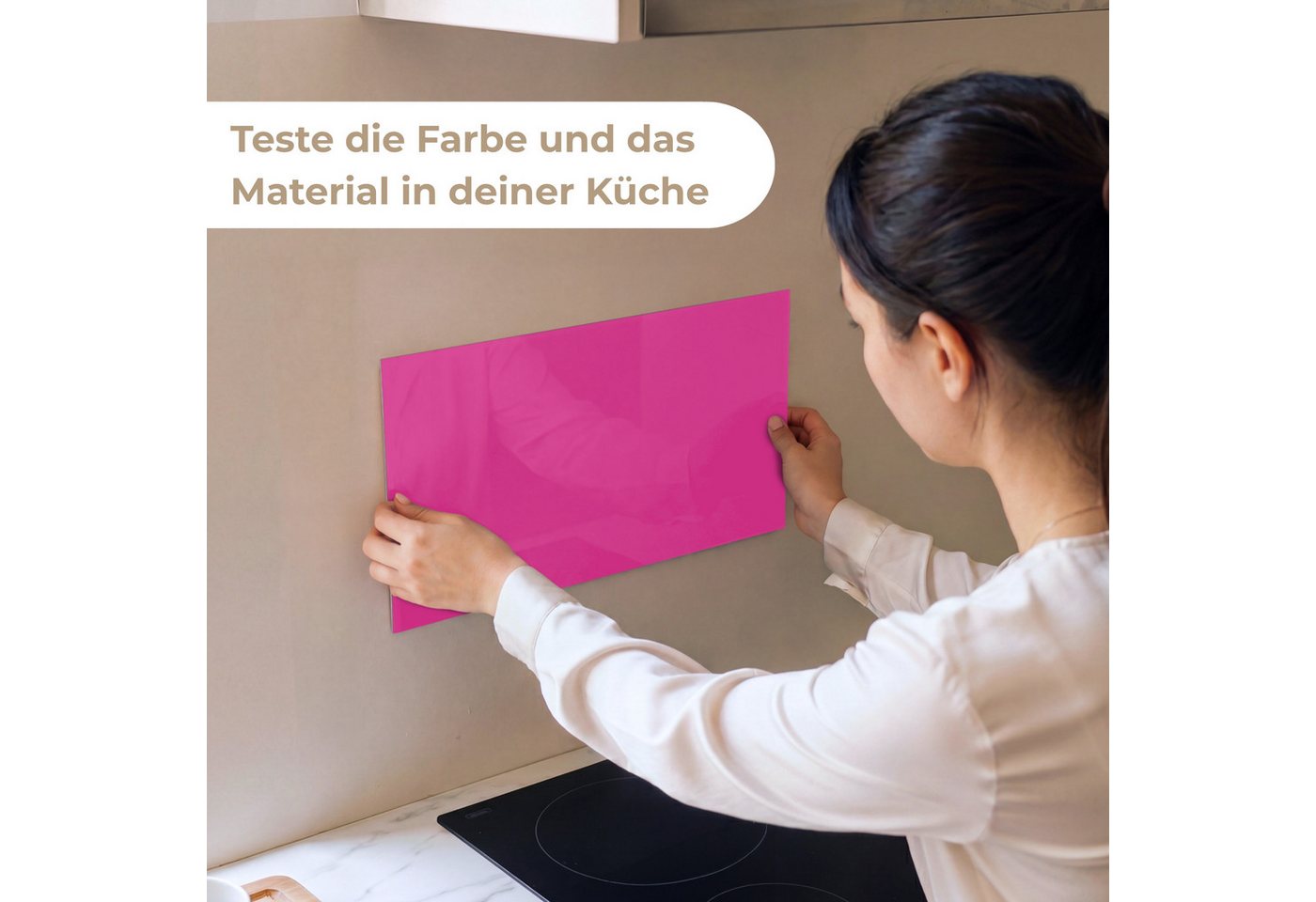 KitchenYeah Küchenrückwand Muster selbstklebend (keine Folie) Fuchsia - Neon - Farben, (1-tlg), Spritzschutz, Küche, Rückwand, Küchenwand, Küchenfront, 30x20 cm – Bild 2 von 4