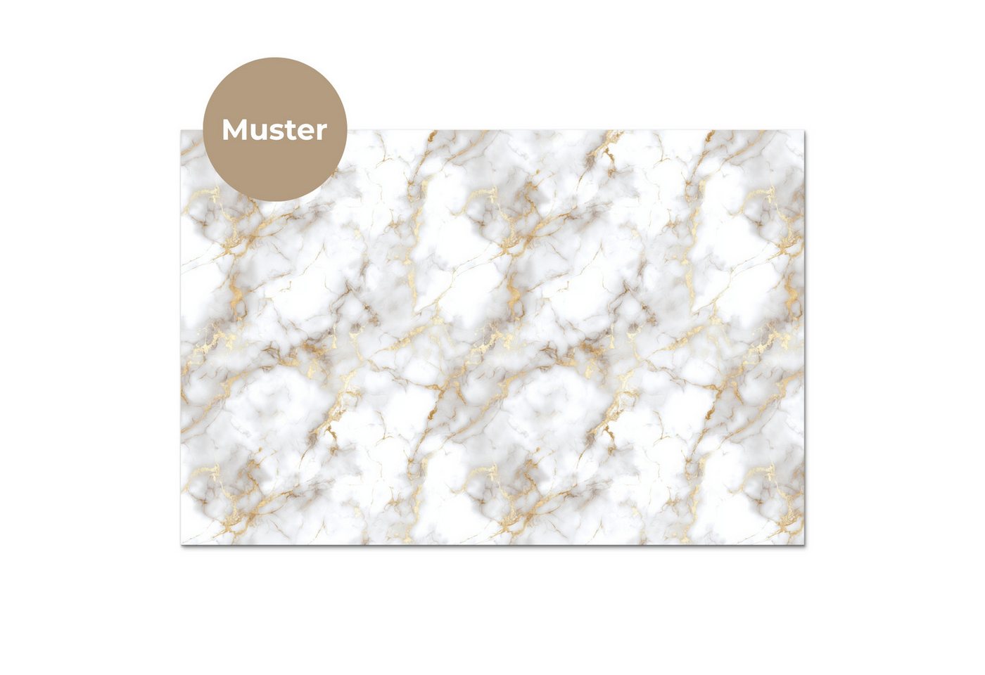 KitchenYeah Küchenrückwand Muster selbstklebend (keine Folie) Goldene Adern - Marmor - Weiß, (1-tlg), Spritzschutz, Küche, Rückwand, Küchenwand, Küchenfront, 30 – Bild 3 von 4