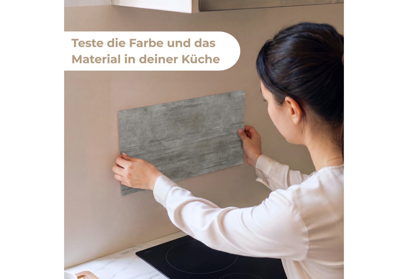 KitchenYeah Küchenrückwand Muster selbstklebend (keine Folie) Struktur - Beton - Stein - Muster, (1-tlg), Spritzschutz, Küche, Rückwand, Küchenwand, Küchenfront – Bild 2 von 4