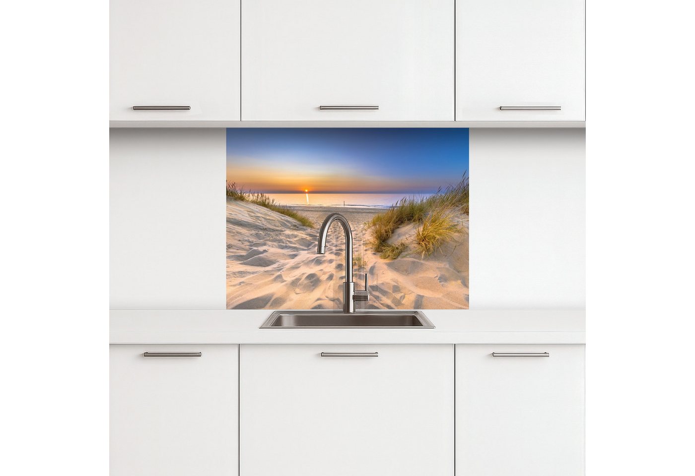 KitchenYeah Küchenrückwand selbstklebend Düne - Sonnenuntergang - Horizont - Strand - Gras, (1-tlg), Spritzschutz, Küche, Rückwand, Küchenwand, Küchenfront, 80x – Bild 2 von 5