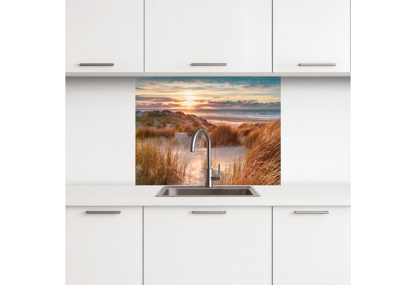 KitchenYeah Küchenrückwand selbstklebend Düne - Pflanzen - Sonnenuntergang - Strand - Meer, (1-tlg), Spritzschutz, Küche, Rückwand, Küchenwand, Küchenfront, 80x – Bild 2 von 5