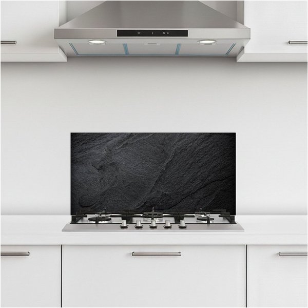 KitchenYeah Küchenrückwand selbstklebend (keine Folie) Beton - Schwarz - Industriell, (1-tlg), Küchenrückwand, Spritzschutz, Kitchen, 60x30 cm