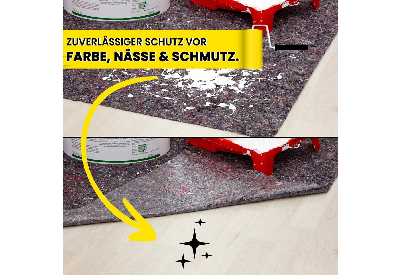 KK Verpackungen Abdeckfolie, Malervlies Abdeckvlies Grau 1 m x 5 m PE-Folie 180 g/m² – Bild 4 von 5