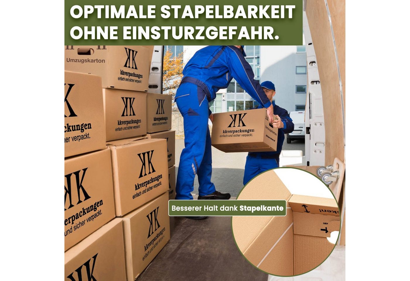 KK Verpackungen Aufbewahrungsbox (Spar-Set, 25 St., 25er-Set), Umzugskartons Umzugskiste Bücherkarton in Basicqualität Braun – Bild 5 von 5