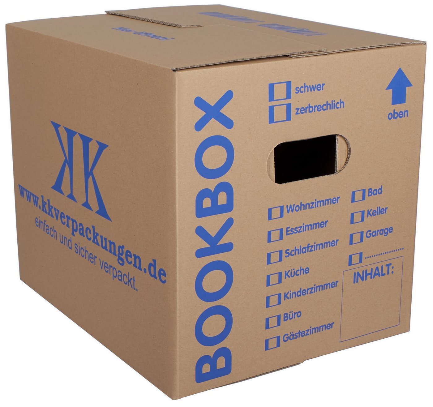 KK Verpackungen Aufbewahrungsbox (Spar-Set, 50 St., 50er-Set), Profi Bücherkartons Bücherkarton Umzugskiste 2-wellig 40kg Braun – Bild 2 von 5