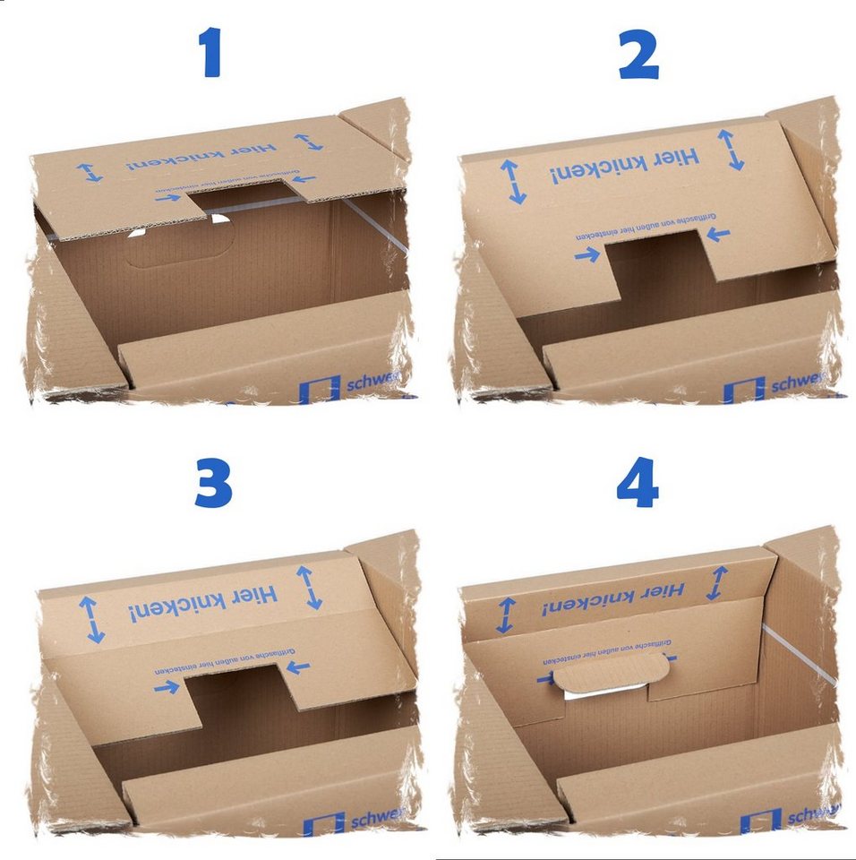 KK Verpackungen Aufbewahrungsbox (Spar-Set, 50 St., 50er-Set), Profi Bücherkartons Bücherkarton Umzugskiste 2-wellig 40kg Braun – Bild 5 von 5