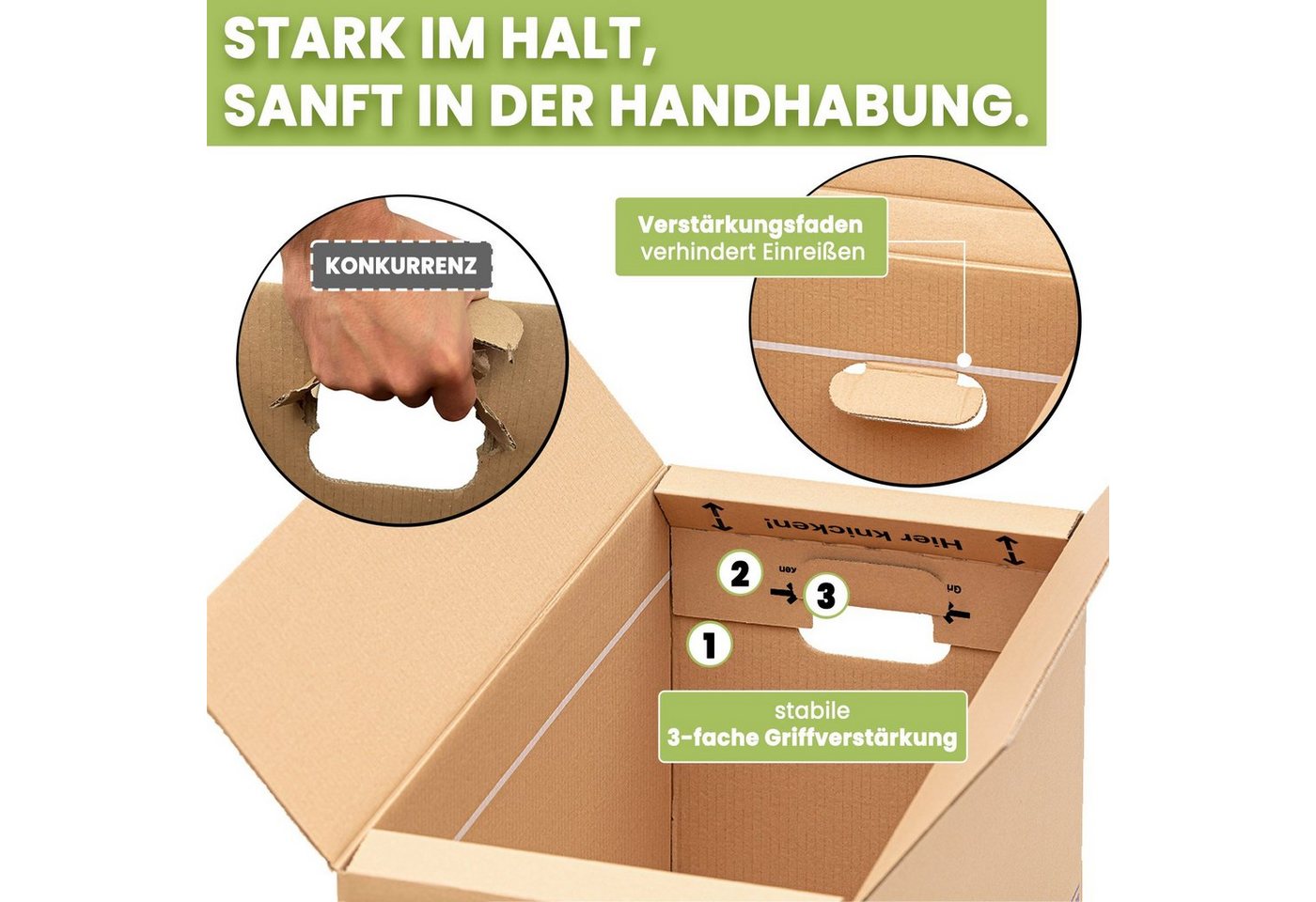 KK Verpackungen Aufbewahrungsbox (Spar-Set, 15 St., 15er-Set), Umzugskartons Umzugskiste Bücherkarton 2-wellig in Profiqualität Braun – Bild 4 von 5