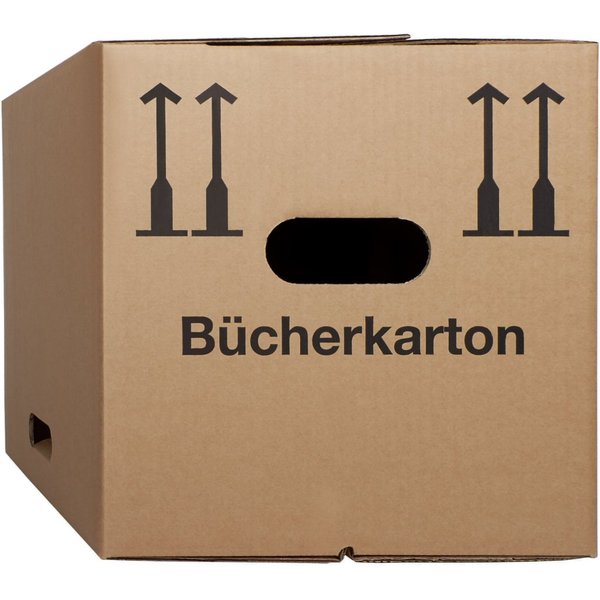 KK Verpackungen Aufbewahrungsbox (Spar-Set, 15 St., 15er-Set), Bücherkartons Umzugskartons Ordnerkartons Braun