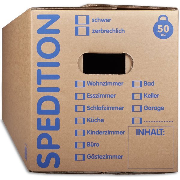 KK Verpackungen Aufbewahrungsbox (Spar-Set, 10 St., 10er-Set), Mehrweg-Umzugskisten 2-wellig Umzugskiste Speditionsqualität 50kg