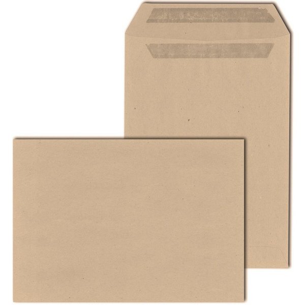 KK Verpackungen Briefumschlag, Versandtaschen Kuverts DIN C5 162 x 229 mm Selbstklebung braun