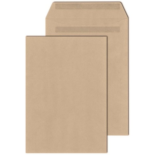 KK Verpackungen Briefumschlag, Versandtaschen Kuverts DIN C4 229 x 324 mm Selbstklebung Braun