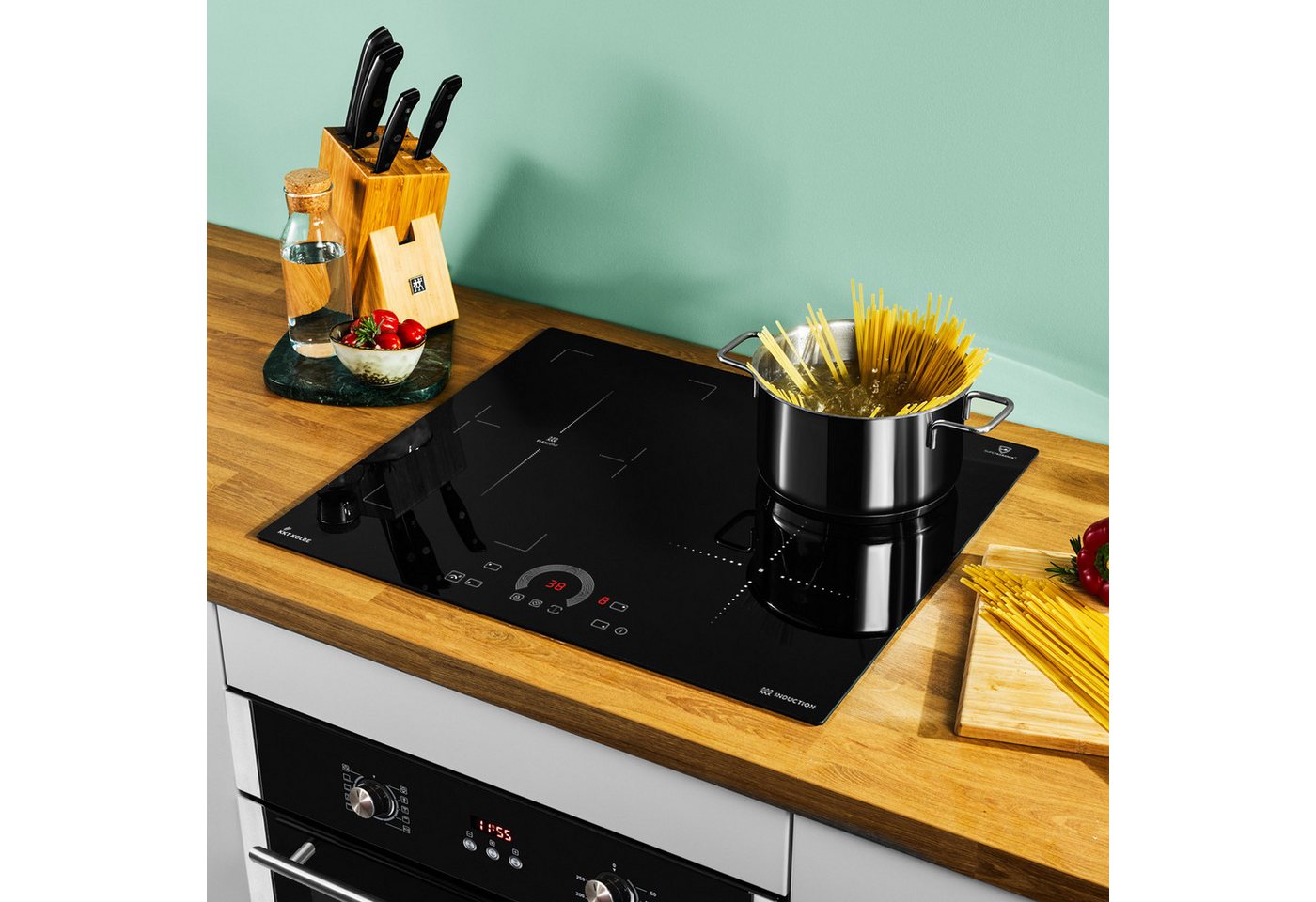 KKT KOLBE Backofen-Set Backofen und Induktionskochfeld SET8805IH592FZ, Herdset / Heißluft / Einbaubackofen / Einbauherd – Bild 3 von 5