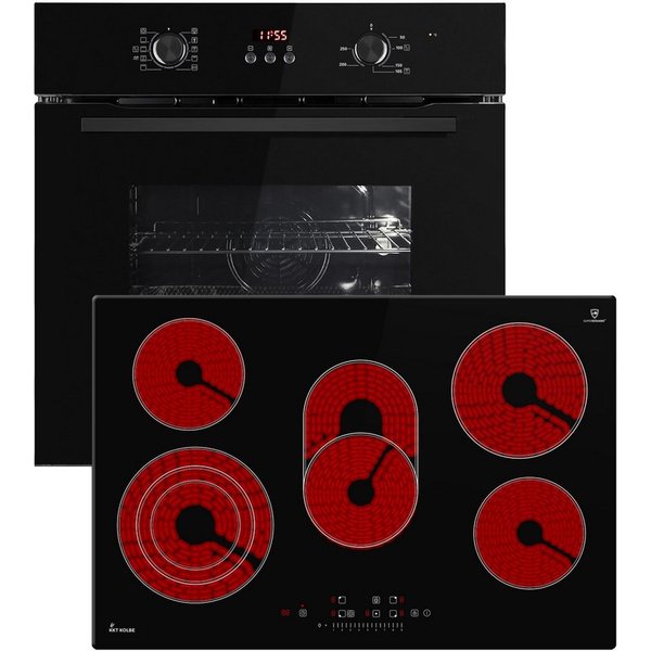 KKT KOLBE Backofen-Set Backofen und Kochfeld SET8010FBCH77RL, mit 2-fach Teleskopauszug, Herdset / Heißluft / Einbaubackofen / AirFry / Katalyse