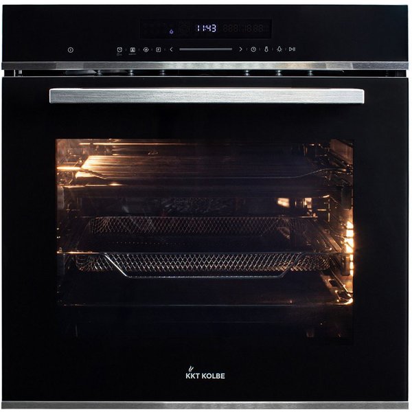 KKT KOLBE Einbaubackofen Airfryer Backofen Elektroherd EB8017ED mit Heißluftfritteuse, mit 2-fach Teleskopauszug, DampfClean, Katalytische Platten, 60cm / Einba