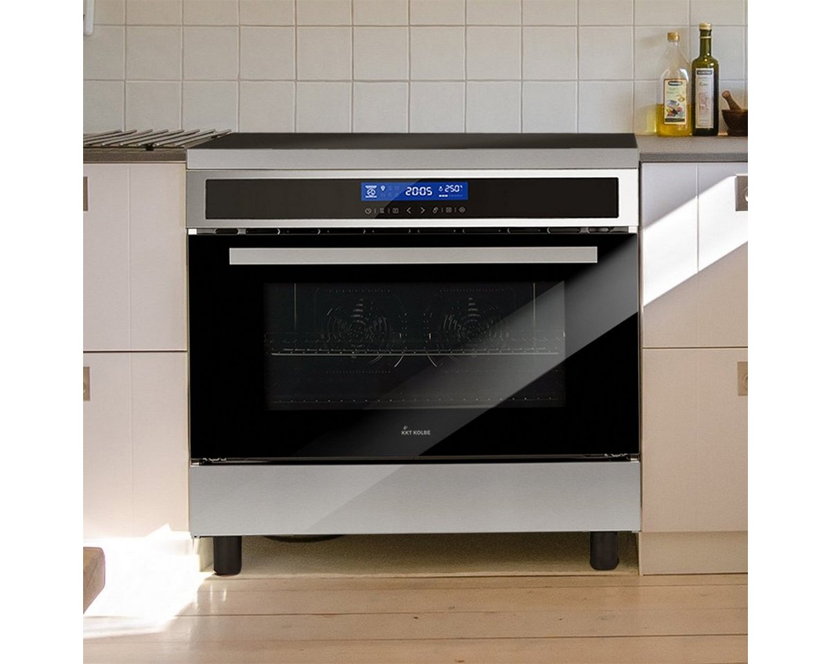 KKT KOLBE Elektro-Herd-Set Standherd Induktionsherd CC9001IND, mit Teleskop-Vollauszug, 90cm / Backofen / 4 Zonen / Flexzone / 9 Heizstufen / Grill / Touch – Bild 4 von 5