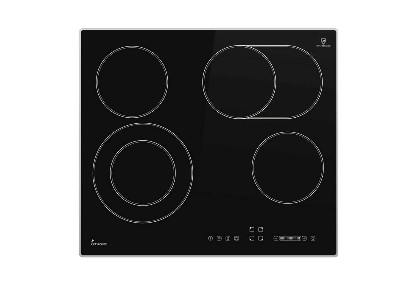 KKT KOLBE Elektro-Kochfeld CH5901AL, 59cm Herdplatte Kochfeld Kochplatte Glaskeramik 4 Zonen Autark Rahmen – Bild 2 von 5