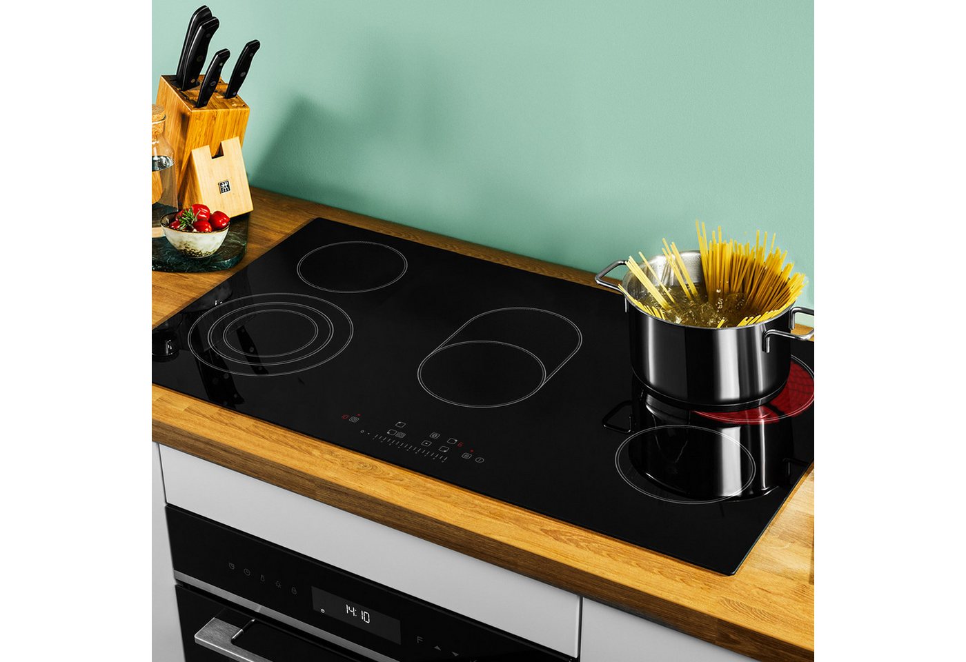 KKT KOLBE Elektro-Kochfeld CH9005RL, 90cm Herdplatte Kochmulde Kochplatte Glaskeramik 5 Zonen Autark Timer – Bild 3 von 5