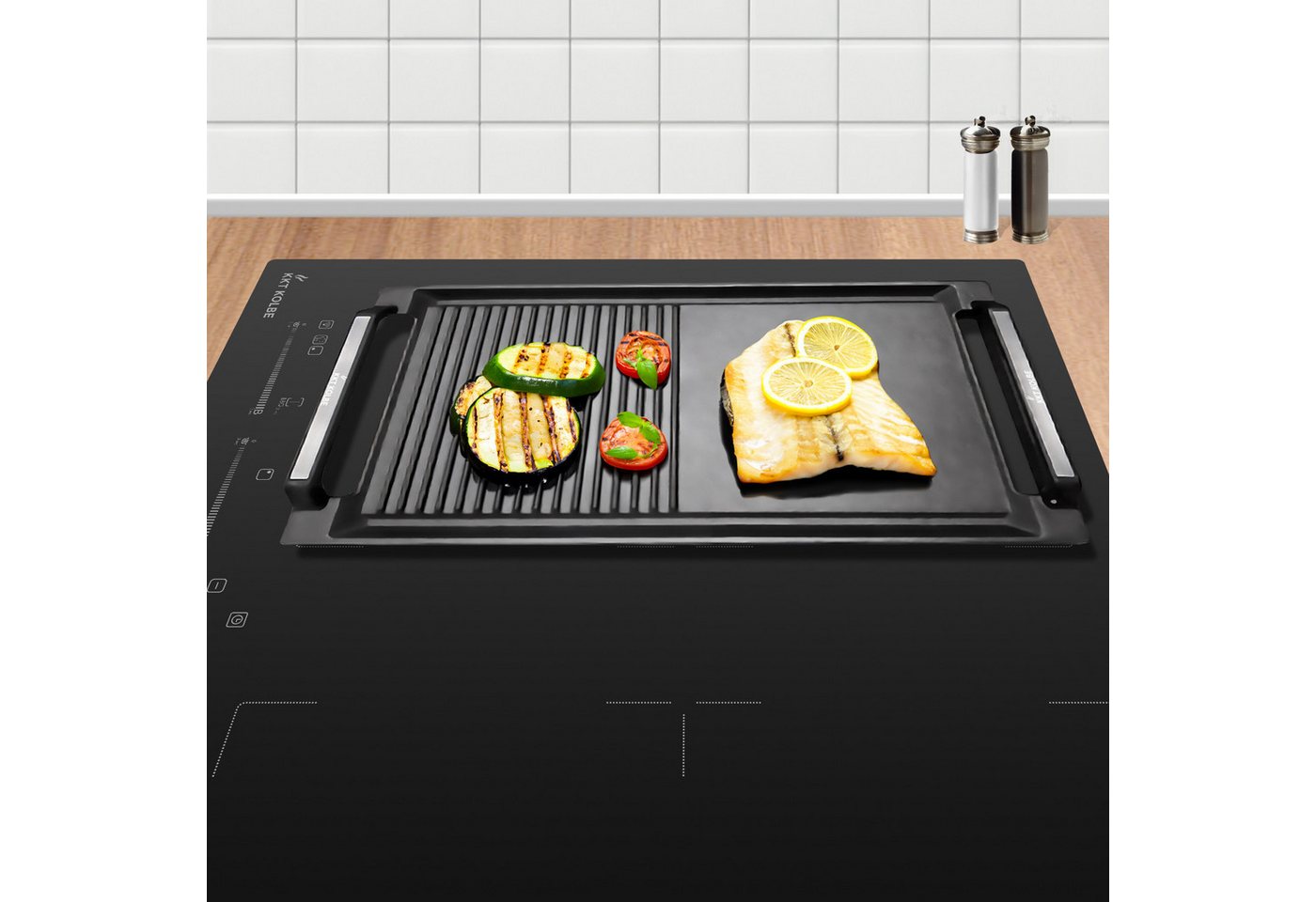 KKT KOLBE Grillpfanne BBQ20 Grillplatte, für Induktionskochfelder, Riffeloberfläche, Aluminiumguss (1 x Grillplatte), für Induktionskochfelder / Riffeloberfläch – Bild 5 von 5
