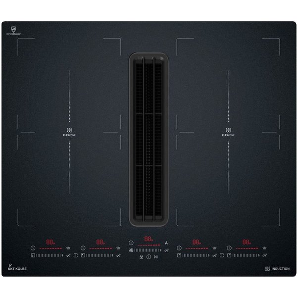 KKT KOLBE Induktions-Kochfeld IND600DRAFT, 60cm Kochfeld mit Dunstabzug Kochmulde Kochplatte Downdraft 4 Zonen