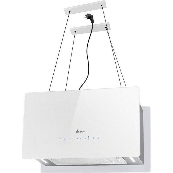 KKT KOLBE Inselhaube Dunstabzugshaube Inselhaube CUBE60-Serie 60cm Abzugshaube / Inselhaube / Umluft / Weiß / Glas / Touch LED / WiFi