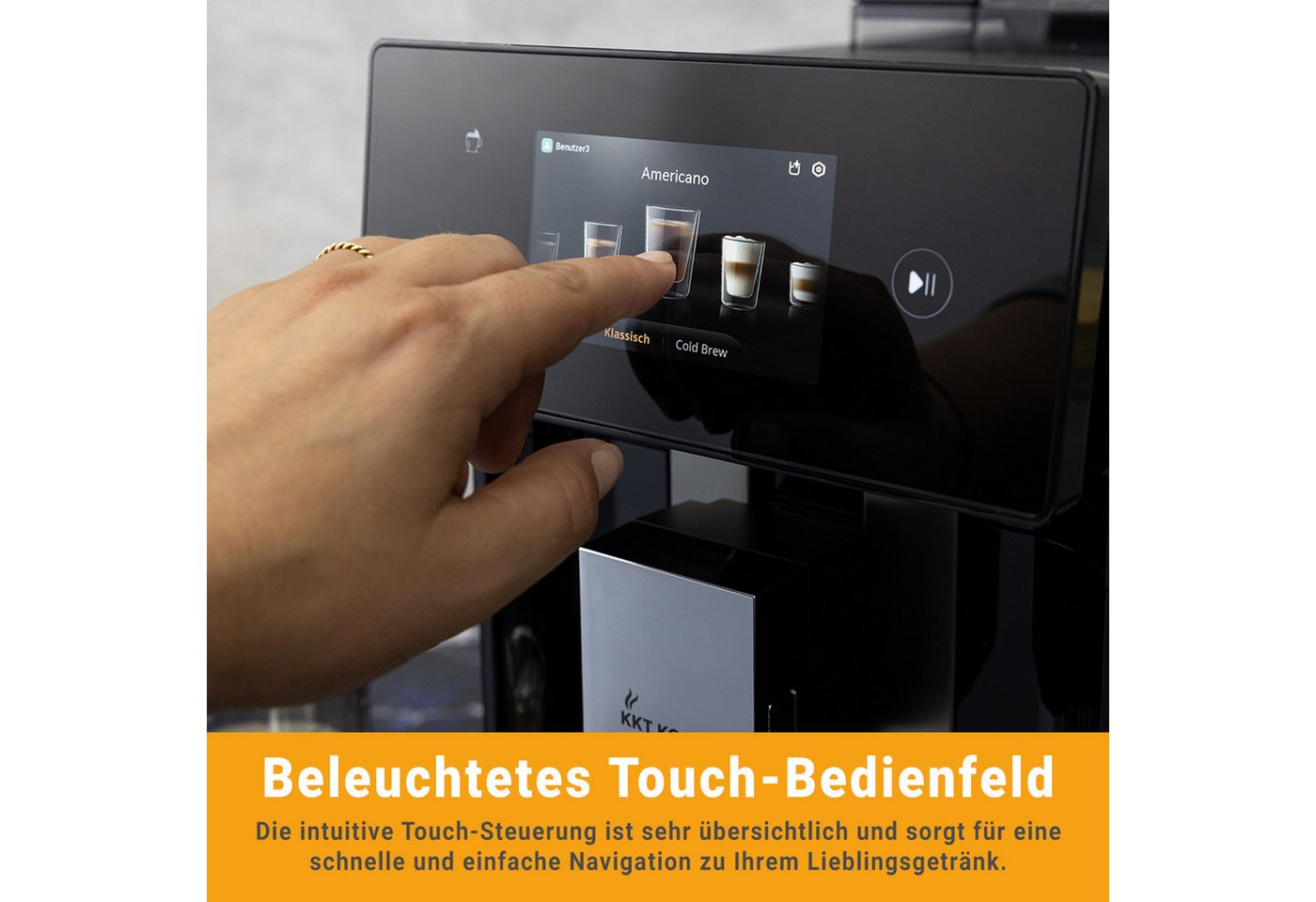 KKT KOLBE Kaffeevollautomat Pro, Automatische Reinigung, 2 Tassen-Funktion, 7 Kaffeespezialitäten – Bild 3 von 5