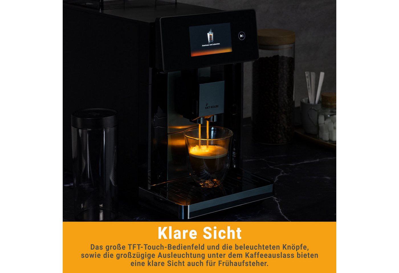KKT KOLBE Kaffeevollautomat Pro, Automatische Reinigung, 2 Tassen-Funktion, 7 Kaffeespezialitäten – Bild 4 von 5