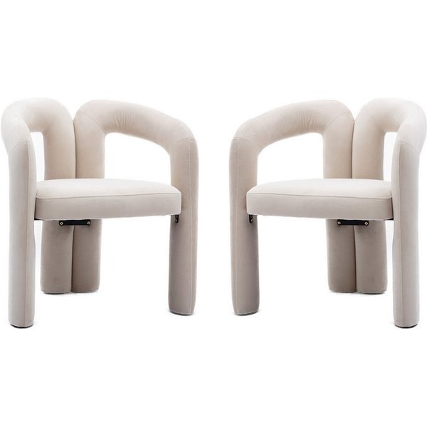 KLAM HOME Esszimmerstuhl Samt moderne Design Polsterstuhl mit Armlehne (gepolsterte dekorative Stühle/Esszimmerstühle 2er Set, 2 St), Wohnzimmer Küche Sessel 2-