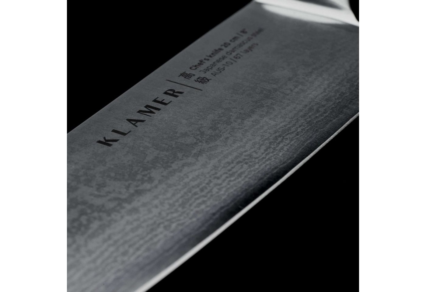 KLAMER Damastmesser Chefmesser 20cm, extra scharfes Küchenmesser, echter japanischer Dama…, 67-Lagen Damaststahl, 61 HRC, 13° Schnittwinkel – Bild 2 von 3