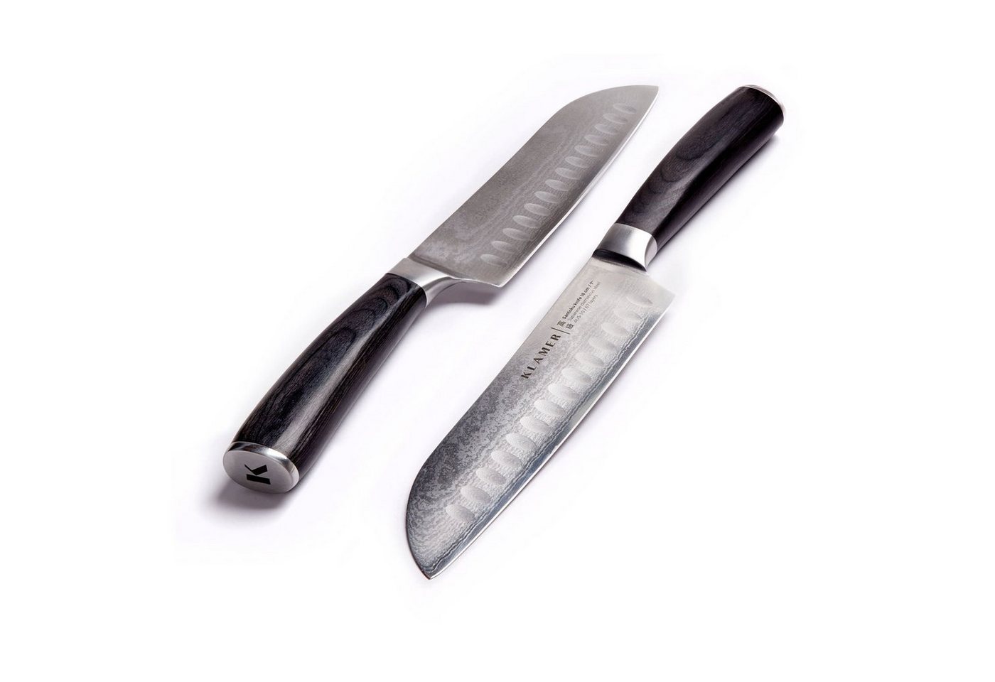 KLAMER Damastmesser Premium Santoku Messer echter japanischer Stahl 18 cm Kochmesser, 67-Lagen Damaststahl, 61 HRC, 13° Schnittwinkel – Bild 3 von 5