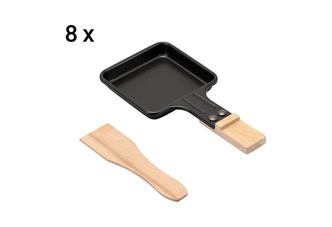 KLAMER Raclette 8 Personen, 1500W Raclette Grill mit Holzgestell, Raclette mit antiha…, 8 Raclettepfännchen – Bild 5 von 5
