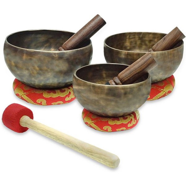 keepdrum Klangschalen keepdrum Tibetische Bronze-Klangschalen Set mit Zubehör,Bronze-Klangschalen, Bronze-Klangschalen Set mit Zubehör