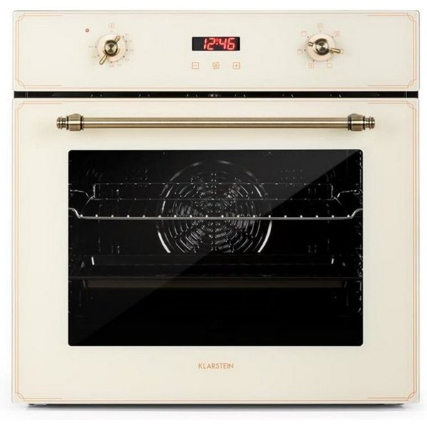 Klarstein Backofen Elizabeth Einbaubackofen Retro 70L 6 Funktionen 2200W 50-250°C Timer Elizabeth, Backofen Backröhre Built-in Oven mit 5 Einschüben & Drehspieß