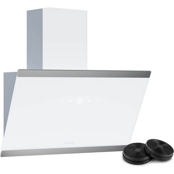 Klarstein Deckenhaube FlashLine Serie FlashLine Dunstabzugshaube A++ 524 m³/h 100W BLDC 3 Stufen Touch LED Abzugshaube Küche Abzughaube Abluft Umluft mit Edelst
