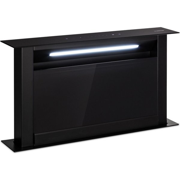 Klarstein Deckenhaube Royal Flush Serie Royal Flush Eco Downdraft Dunstabzugshaube 60 cm 576 m³/h A++ Abzugshaube Downdraft Abluft Umluft versenkbar mit Edelsta