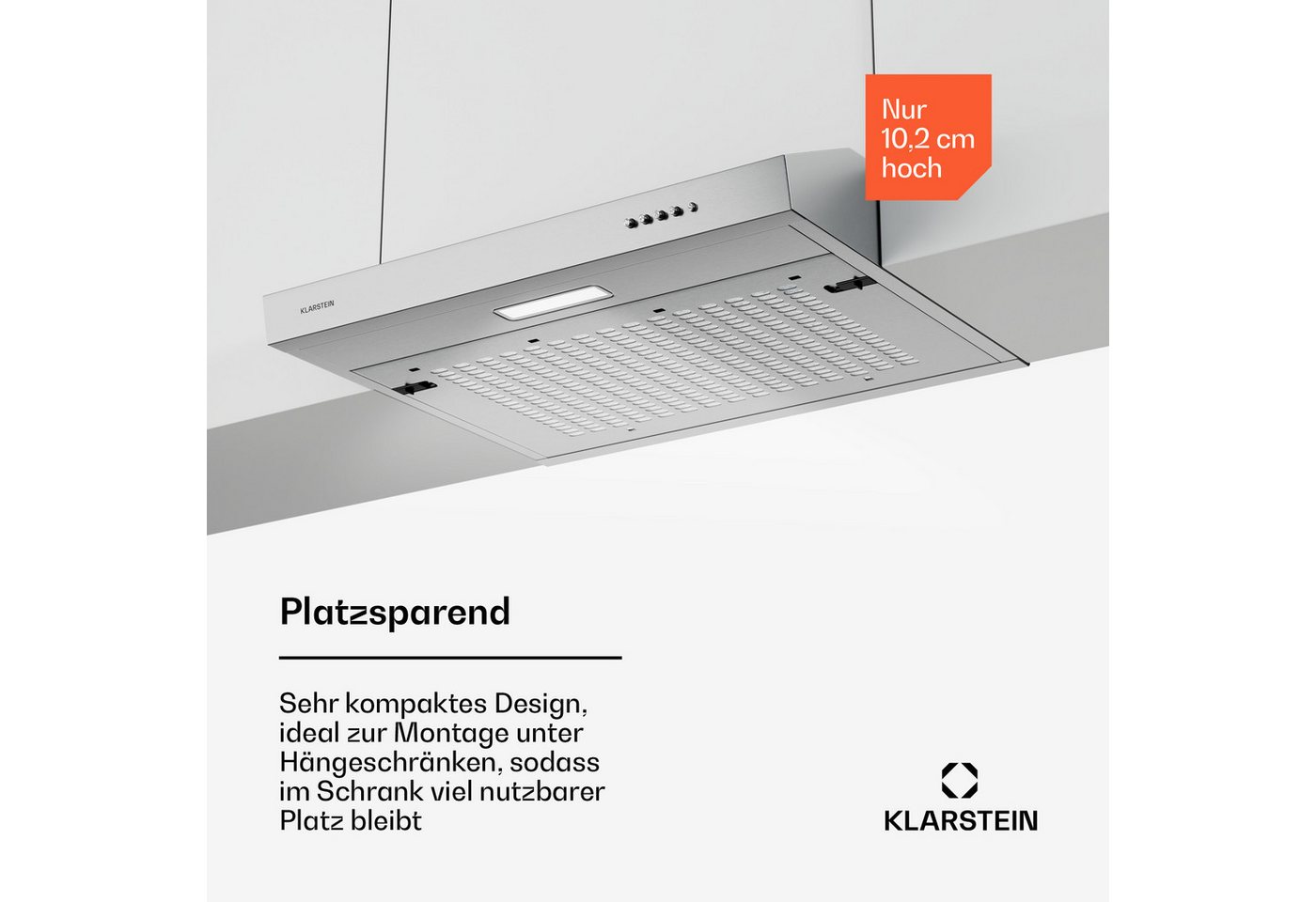 Klarstein Deckenhaube SlimVent Dunstabzugshaube Unterbauhaube Umluft Abluft LED – Bild 4 von 5
