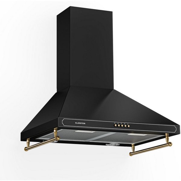 Klarstein Deckenhaube Victoria 60 Dunstabzugshaube Serie Victoria 60 Wandhaube 60 cm Retro-Bronze 644,5 m³/h 3 Modi LED Alu Abluft oder Umluft Abzughsaube Dunst