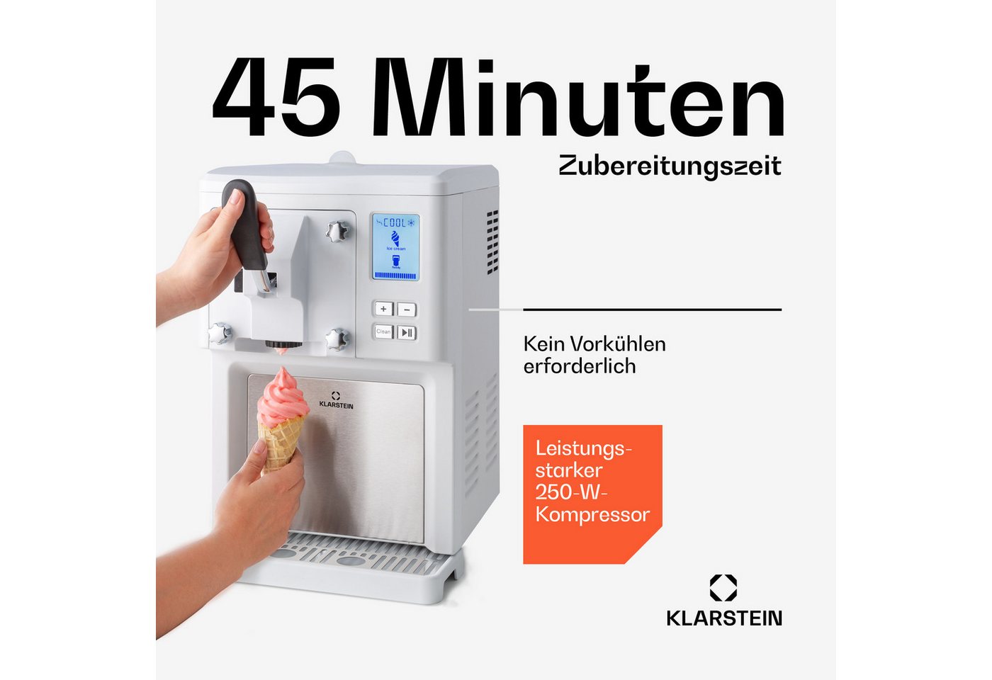 Klarstein Eismaschine Sweet Sundae, 1.5 l, 250 W – Bild 4 von 5