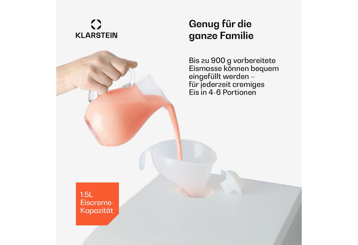 Klarstein Eismaschine Sweet Sundae, 1.5 l, 250 W – Bild 5 von 5