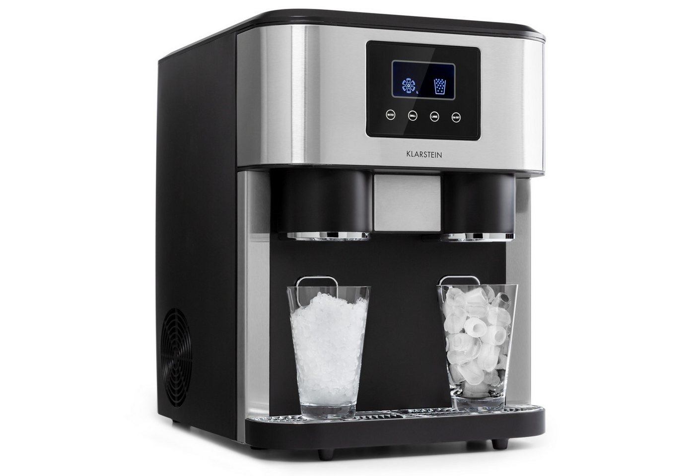 Klarstein Eiswürfelmaschine Eiszeit Crush Eiswürfelmaschine 15 kg/24h 2 Größen Crushed Ice, Eiswürfelmaschine mit Crushed Ice Eiswürfelbereiter Ice Cube Maker – Bild 2 von 5