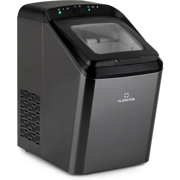 Klarstein Eiswürfelmaschine Partytime Eiswürfelmaschine Klareis 15 kg/24h Edelstahl 2 Würfelgrößen, Eiswürfelbereiter Ice Cube Maker Klareis mit 2 Größen