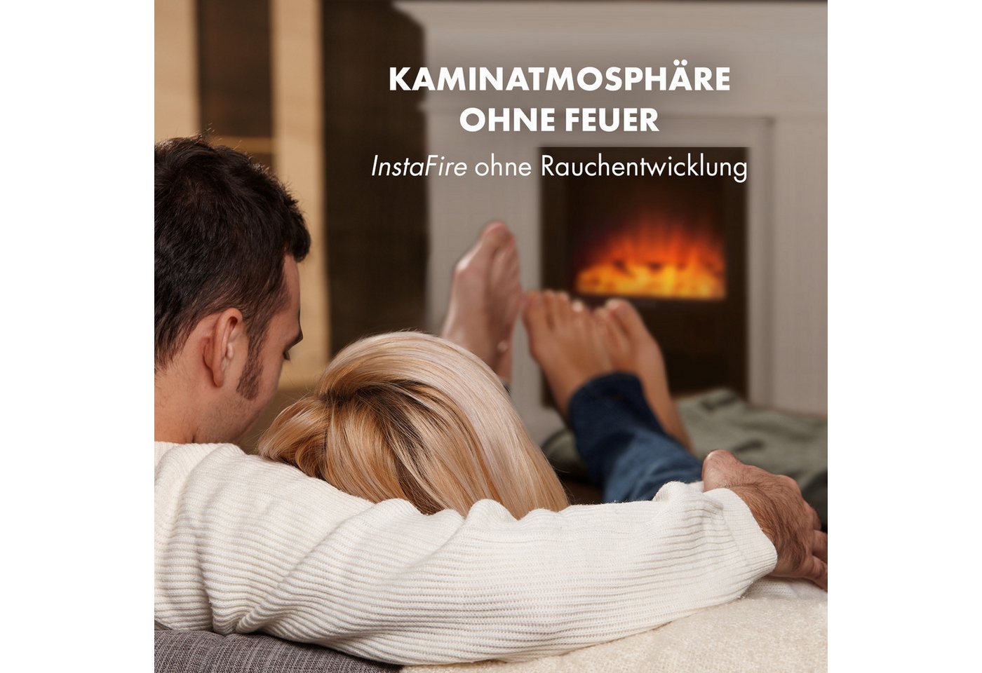 Klarstein Elektrokamin Chamonix, elektrischer Kamin mit Heizfunktion elektrischer Kaminofen mit Heizung – Bild 3 von 5