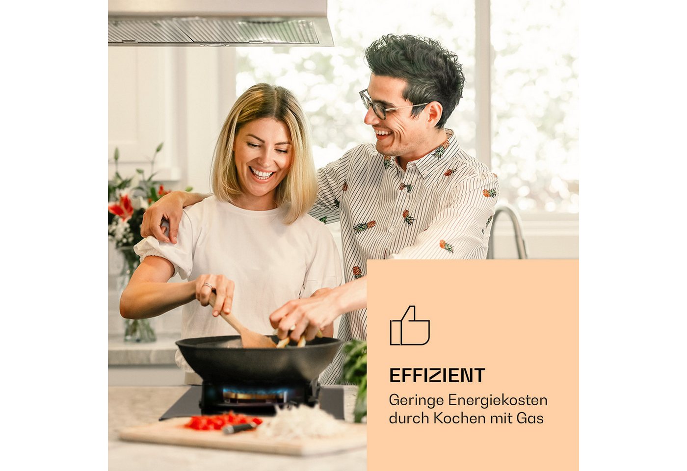 Klarstein Gas-Kochfeld Goldflame 10036336, Einbau Gas Kochfeld 1 Kochfeld Herdplatte Kochplatte Einbaukochfeld – Bild 2 von 5