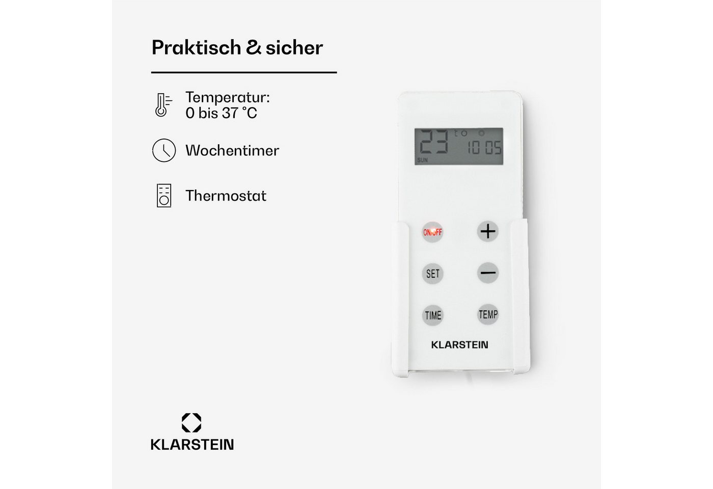Klarstein Heizkörper Wonderwall 60, elektrische Infrarotheizung mit Thermostat Bild elektrische Heizung – Bild 5 von 5