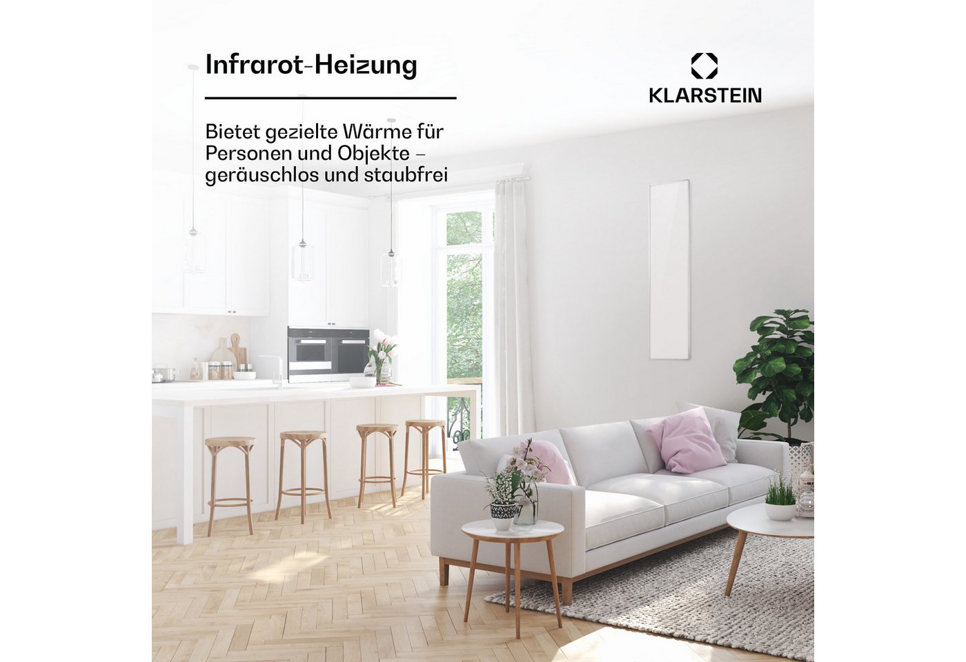 Klarstein Heizkörper Wonderwall Air 36, elektrische Infrarot Wandheizung Thermostat Bild Heizung elektrisch – Bild 4 von 5