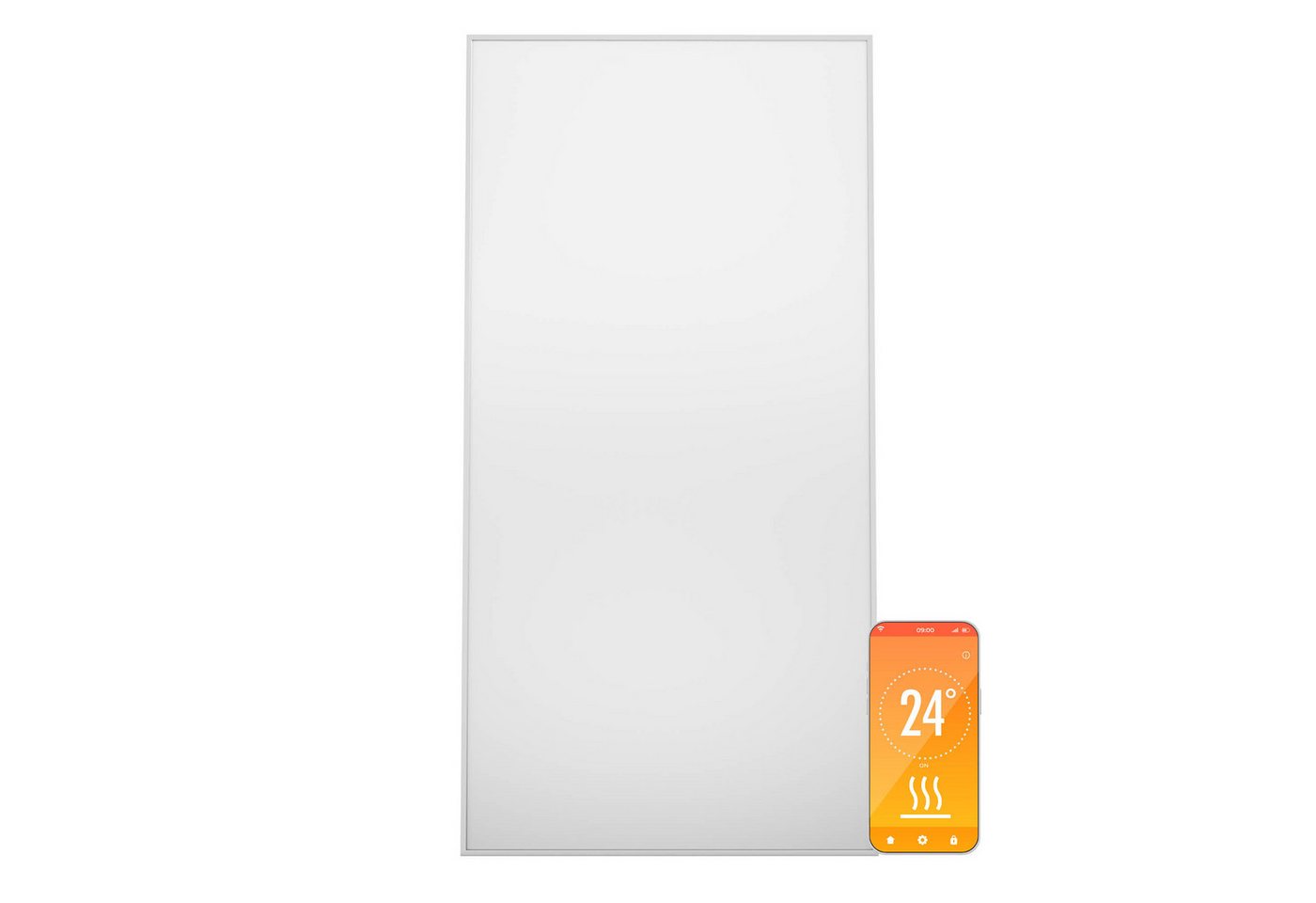 Klarstein Heizkörper Wonderwall Air Smart, elektrischer Infrarot Heizung mit Thermostat Wärmestrahlung – Bild 3 von 5