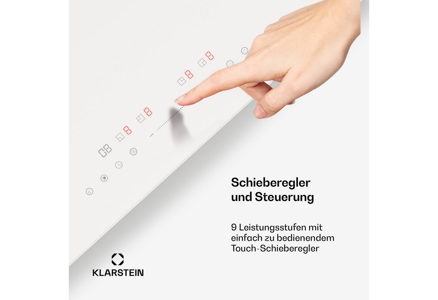 Klarstein Induktions-Kochfeld PowerGlide 10046566, Kochfeld Induktion 4 Zone Touch Timer Küche – Bild 5 von 5